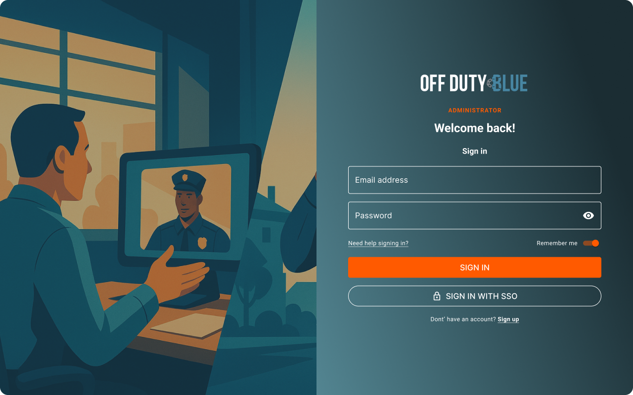 V4 administrator desktop sign-in design